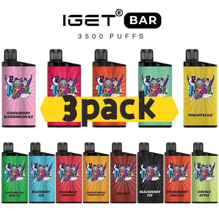 IGET_Bar_3pack.webp IGET Bar 3500 Puffs- 3 pack Multiple flavors - Strawberry Lychee Ice