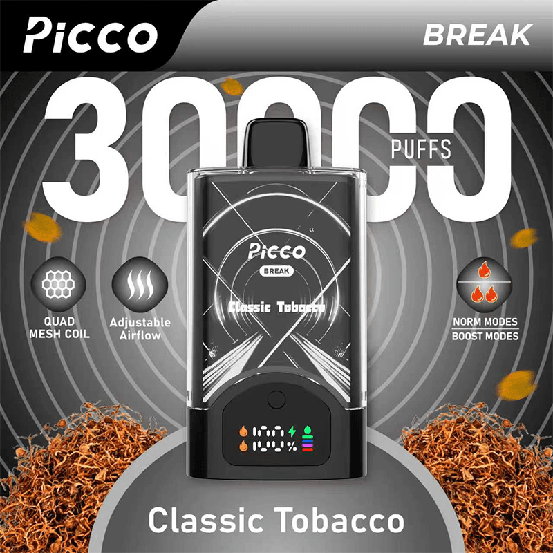 Picco-Break-30000-Puffs-–-Classic-Tobacco.png Picco Break 30000 Puffs – Classic Tobacco - Image 1
